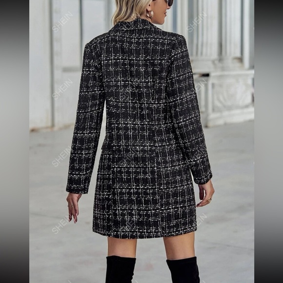 Plazacore plaid double breasted tweed overcoat jacket - Picture 2 of 6